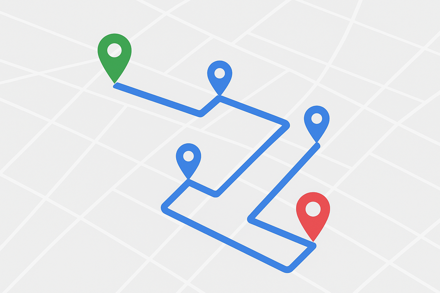 Map showing optimized delivery routes for multiple shipments to reduce costs and save time