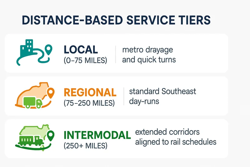 YK Freight provides container drayage services across the Southeast with port and intermodal coverage for importers, freight forwarders, NVOCCs, and 3PL partners. We move containers from major ports and inland rail ramps to distribution centers and warehouses with predictable ETAs, real-time updates, and coordinated returns.    Get A Drayage Rate  Southeast Drayage Coverage We operate across the Southeast with a primary focus on Georgia and the Savannah gateway. Core service corridors include:  Savannah → Atlanta (GA) Savannah → Tennessee Savannah → Alabama Savannah → South Carolina For shippers concentrating volume in Georgia, see our dedicated Georgia Drayage coverage.  Port Drayage (Import/Export) We manage import and export containers with gate-out planning, appointment handling, live load or drop service, and terminal returns. For shippers using Savannah as their primary port, we coordinate with GPA hours, appointment systems, and return scheduling for efficient container velocity.  Intermodal & Rail Drayage We support inland routing via Atlanta rail hubs to reach Southeast distribution markets. Coverage includes:  NS Inman Yard CSX Fairburn / CSX Hulsey For inland routings through Atlanta, see Atlanta Intermodal Drayage.  Distance-Based Service Tiers Local (0–75 miles): metro drayage and quick turns Regional (75–250 miles): standard Southeast day-runs Intermodal (250+ miles): extended corridors aligned to rail schedules This tier structure improves rate predictability and reduces unplanned accessorials.    How We Operate Rate confirmation & container details TWIC driver pickup & out-gate timestamp Delivery (live unload or drop) Terminal return & close-out All moves include timestamped visibility and POD confirmation.  Pricing Logic Rates are determined by lane distance, terminal type (port vs rail), appointment windows, chassis/return coordination, and applicable accessorials. Pricing is transparent and provided upfront for planning.  Request A Quote  Why Shippers Choose YK Freight TWIC/UIIA/ELD compliance and port/rail experience Predictable turn times & container velocity control Real-time dispatch visibility and POD tracking Owned/controlled chassis capacity (where available) Flexible live/drop options with coordinated returns FAQs Q: Do you handle both imports and exports? A: Yes — we plan gate-outs, appointments, and return timing for both import and export containers.  Q: Can you drop containers for off-hours unloading? A: Yes, drop & hook options are available when site policies allow.  Q: What’s your average Savannah → Atlanta turn time? A: Same-day or next-day depending on terminal windows and receiver scheduling.  Q: Do you cover other Southeast states? A: Yes — we also serve Tennessee, Alabama, and South Carolina lanes via Savannah