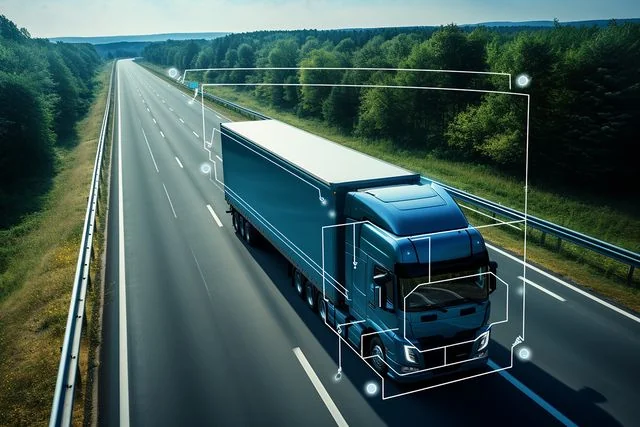 Diagram showing the interior and exterior measurements of a standard 53-foot dry van trailer.